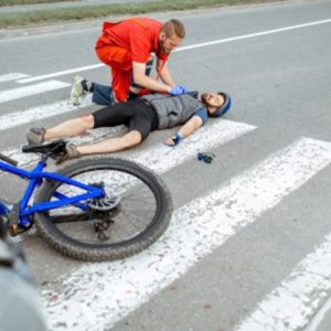 Florida car accident victim preparing for a deposition with a personal injury attorney